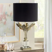 Vienna Full Spectrum Cheri Brass Leaves and Crystal Traditional Table Lamp
