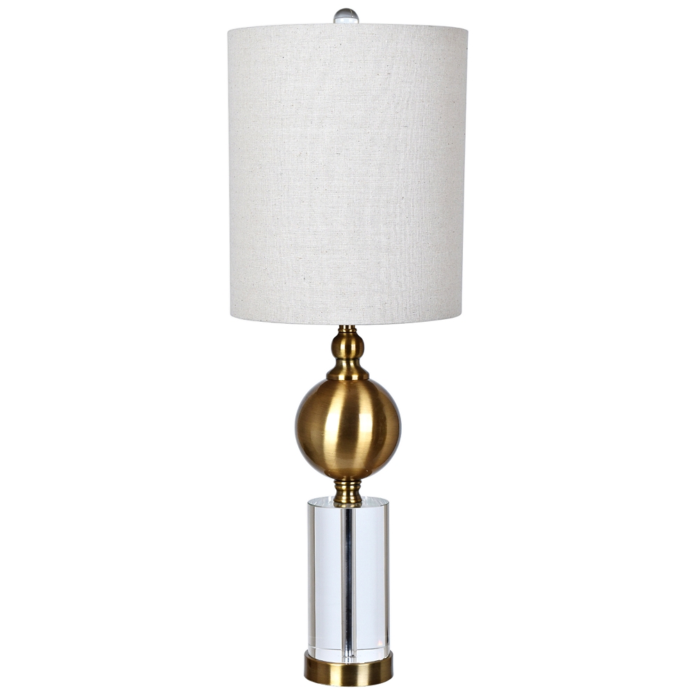 Crestview Collection Dupuis Antique Brass Column Table Lamp