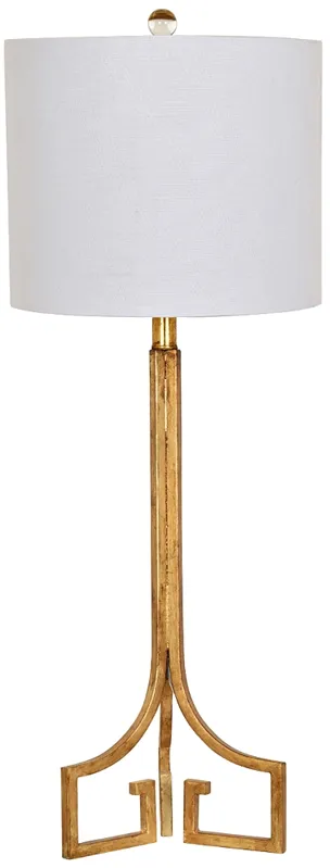Crestview Collection Lux Gold Leaf Metal Tripod Table Lamp