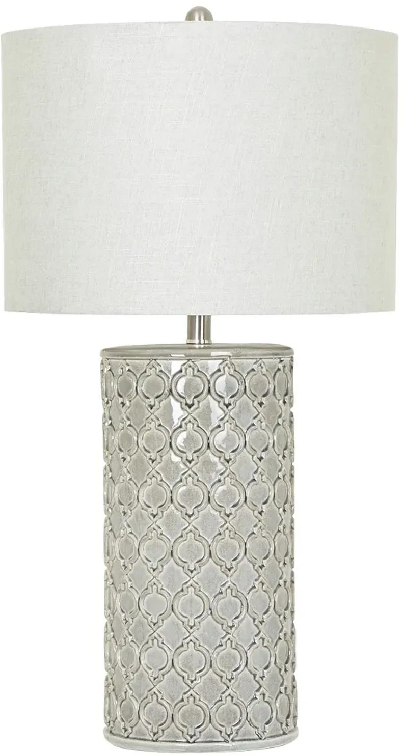 Crestview Collection Kincaid 30" Gray Ceramic Column Table Lamp