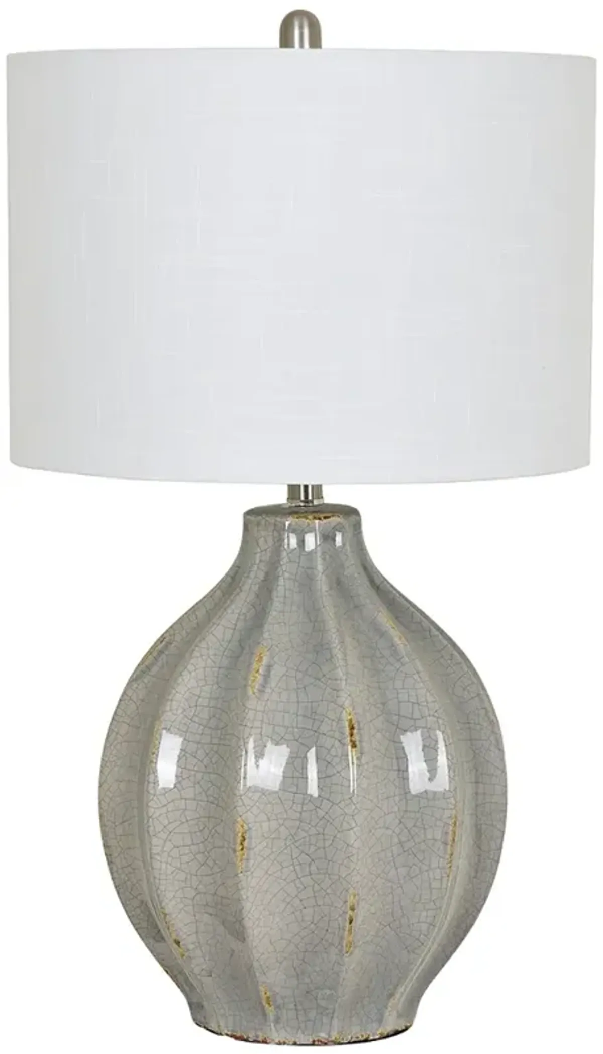 Crestview Collection Perry 28" High Gray Ceramic Fluted Urn Table Lamp