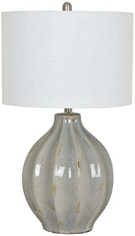 Crestview Collection Perry Gray Ceramic Fluted Urn Table Lamp