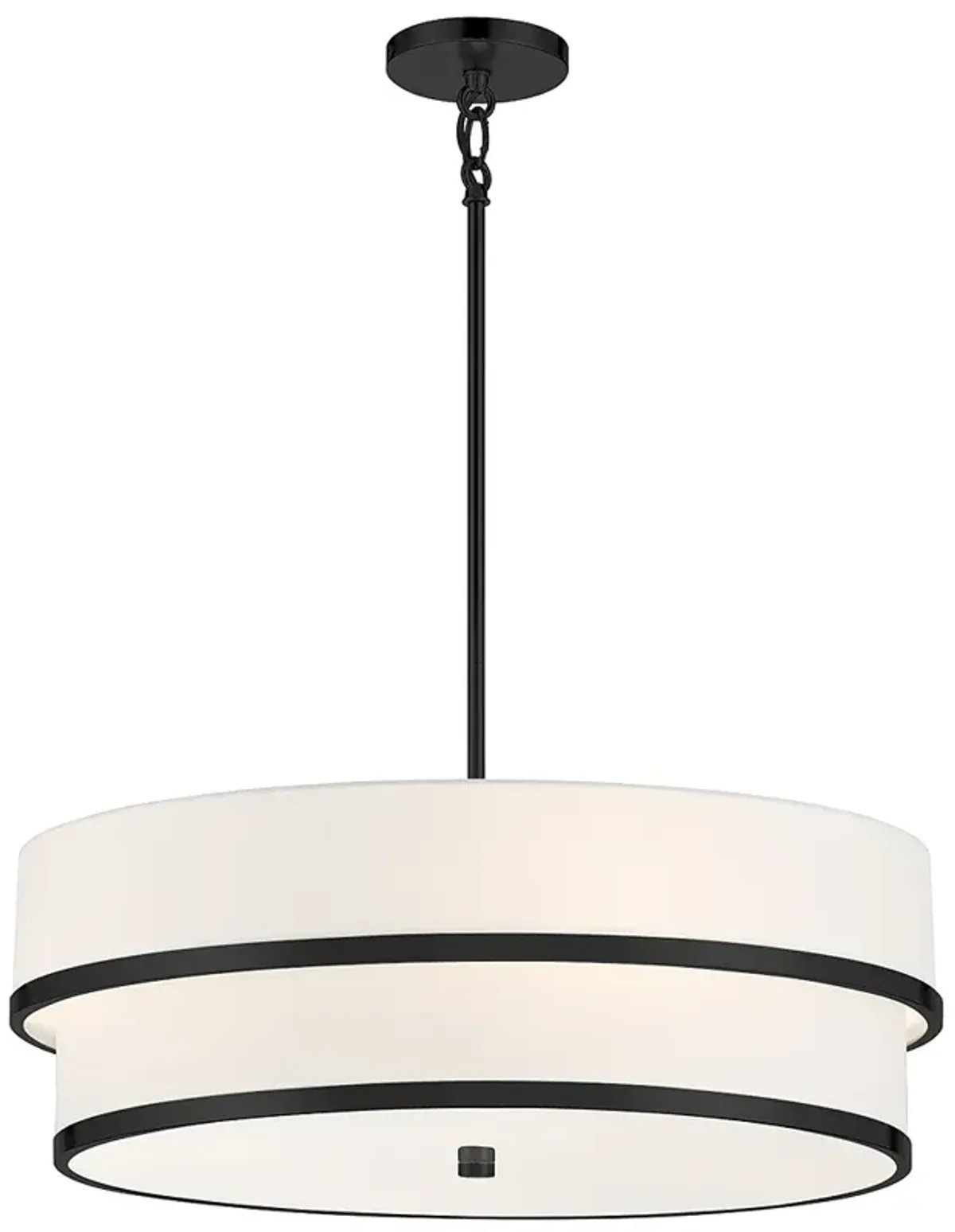 Minka Lavery Cascade 24" Wide 4-Light Coal Black Double Drum Pendant