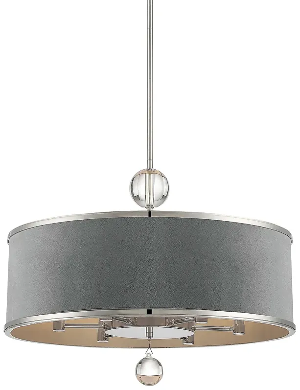 Metropolitan Luxor 24" Wide Polished Nickel 6-Light Pendant