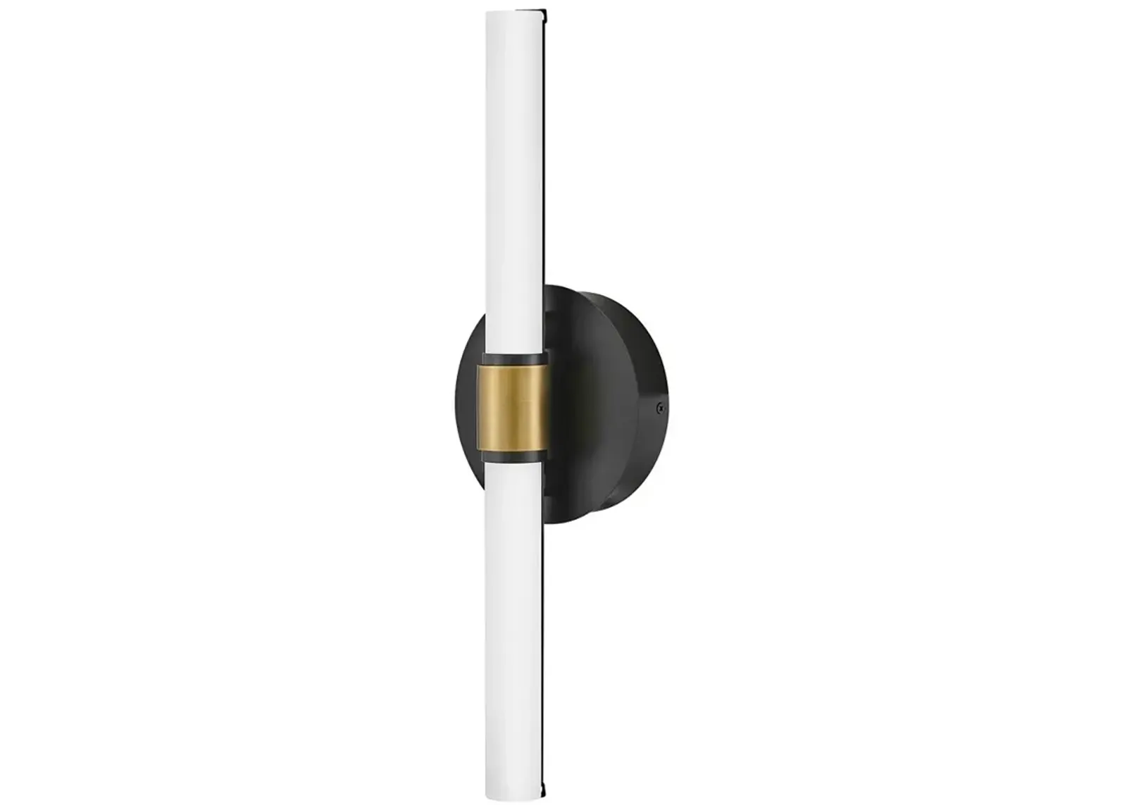 LARK KAI Medium LED Vanity Black with Lacquered Brass Accents