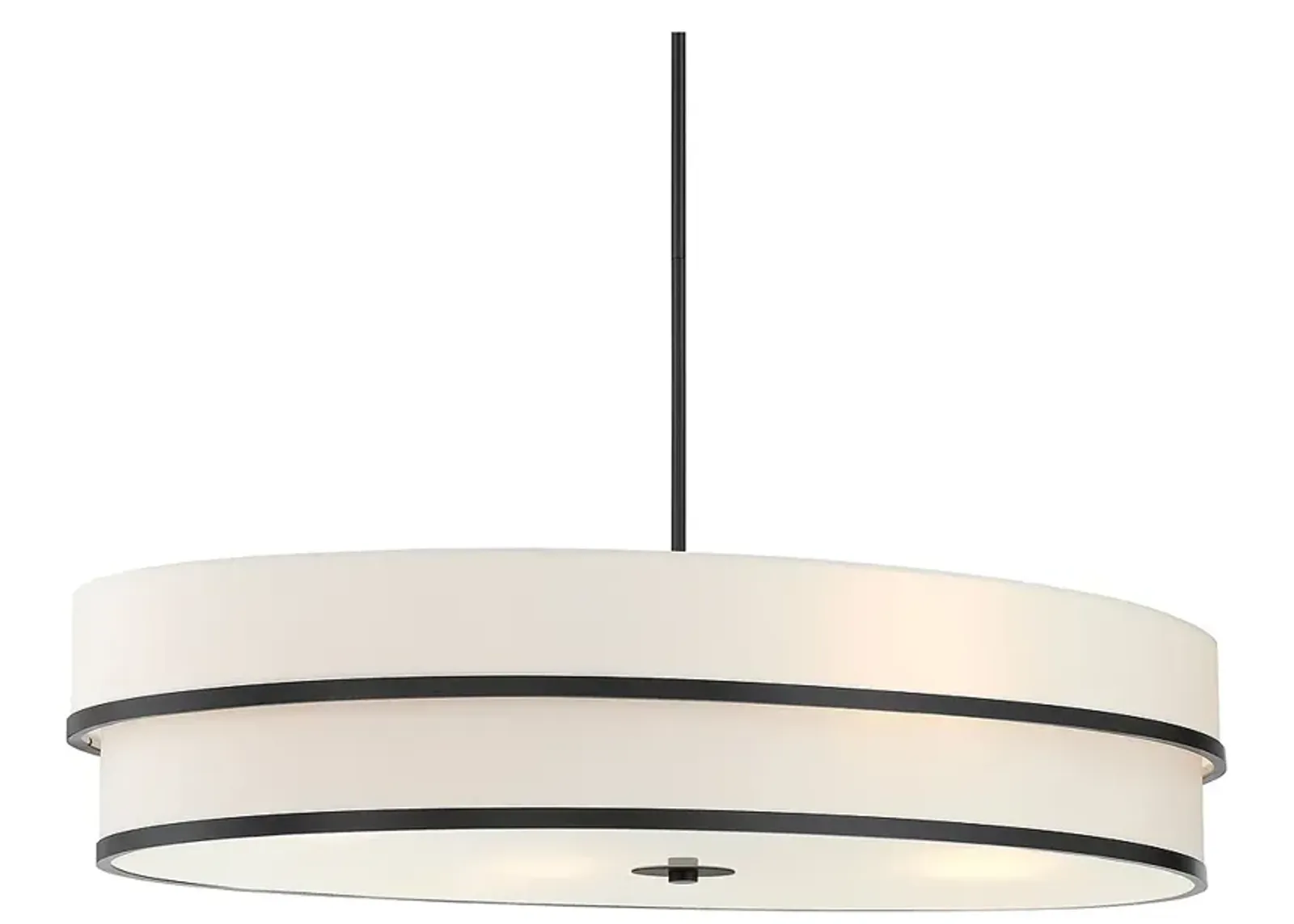 Cascade 42" Wide Coal Black Drum Pendant Light