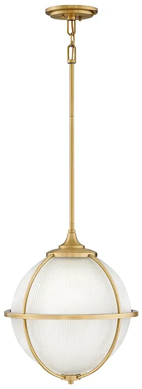 Hinkley Lighting Odeon 15" Wide Gold and White Globe Pendant Light