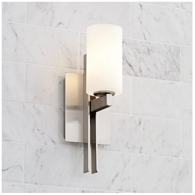 Possini Euro Ludlow 14" High Brushed Nickel Wall Sconce