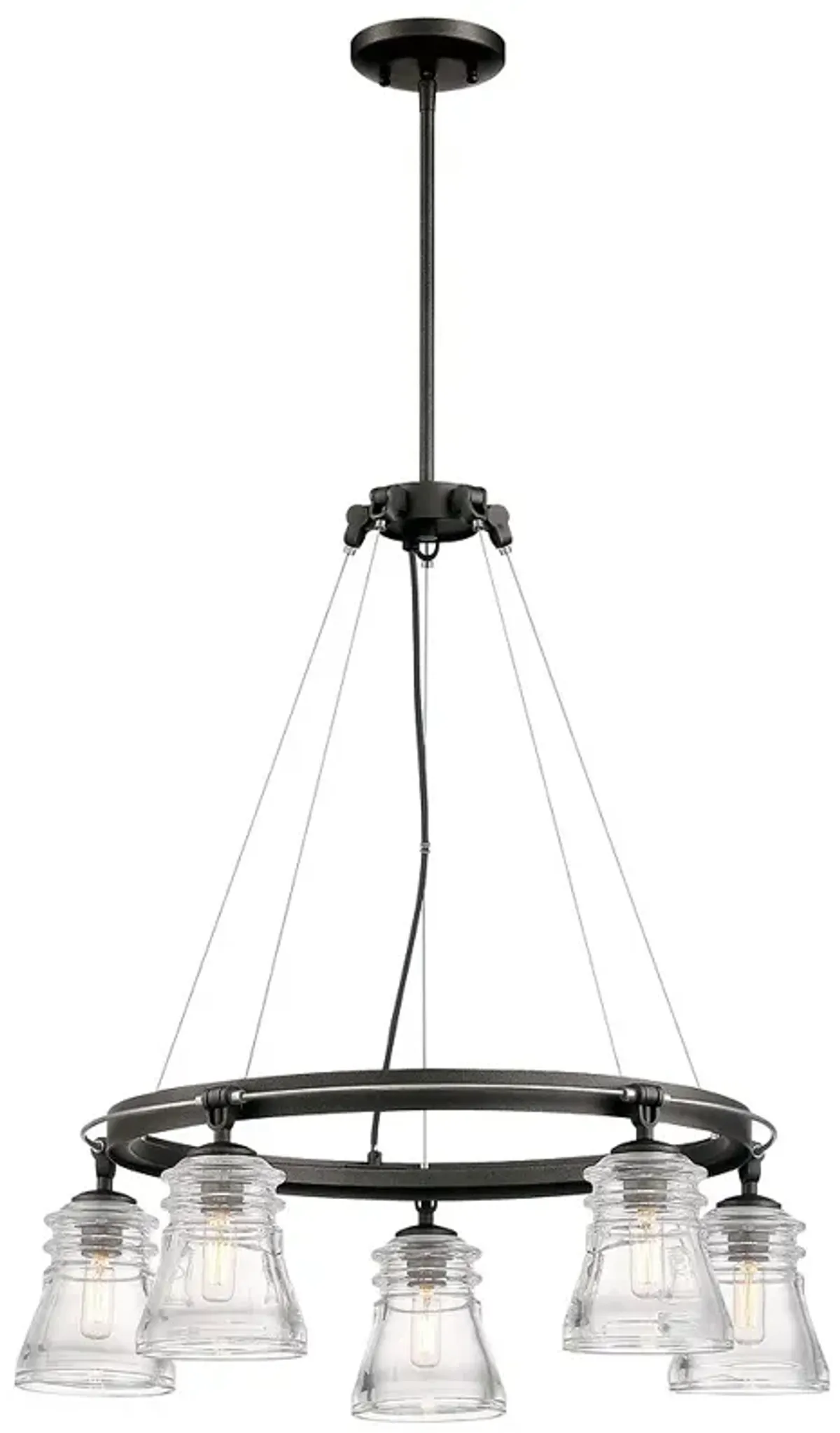 Minka Lavery Graham Ave 5-Light Smoked Iron and Brushed Nickel Chandelier