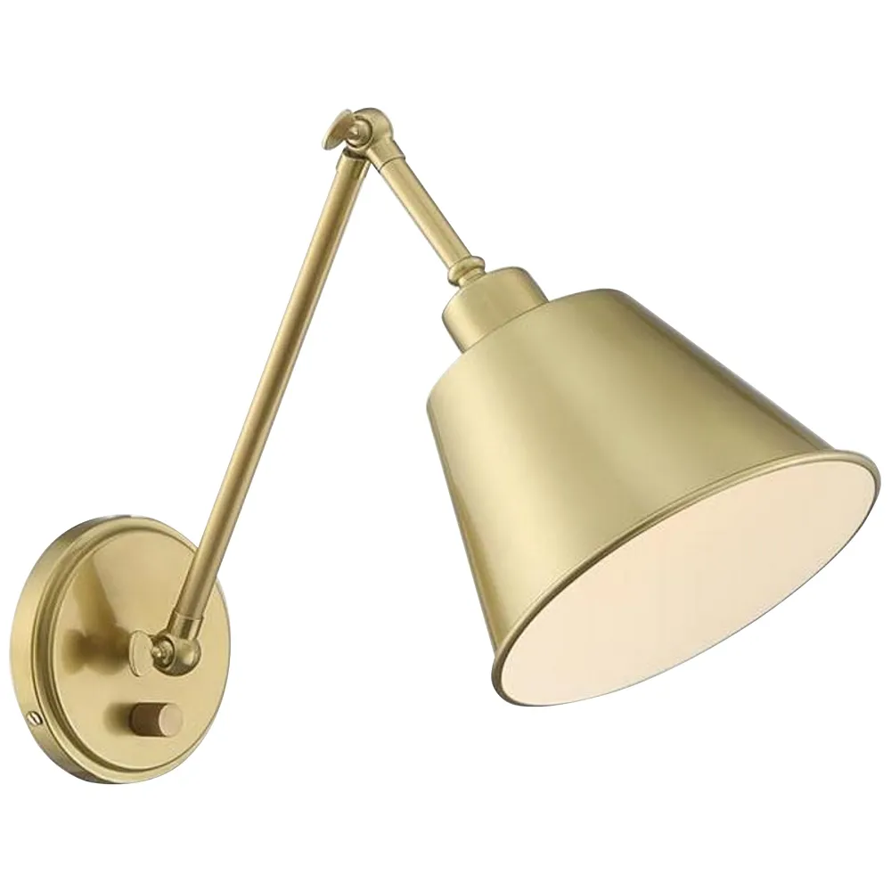 Crystorama Mitchell Aged Brass Swing Arm Wall Lamp