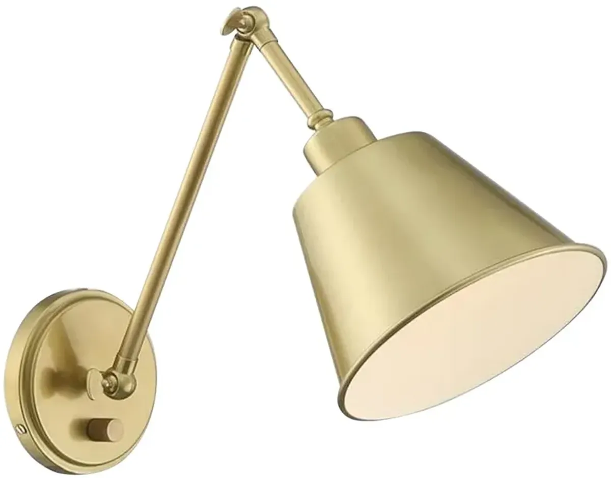 Crystorama Mitchell Aged Brass Swing Arm Wall Lamp