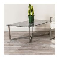 Llona 47 1/4" Wide Black Marble Brushed Steel Coffee Table