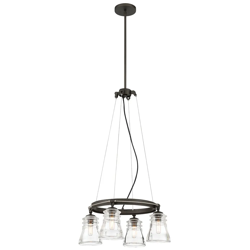 Minka Lavery Graham Ave 4-Light Smoked Iron and Brushed Nickel Chandelier