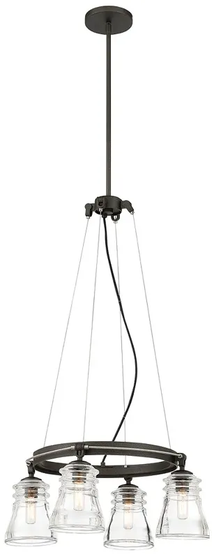 Minka Lavery Graham Ave 4-Light Smoked Iron and Brushed Nickel Chandelier