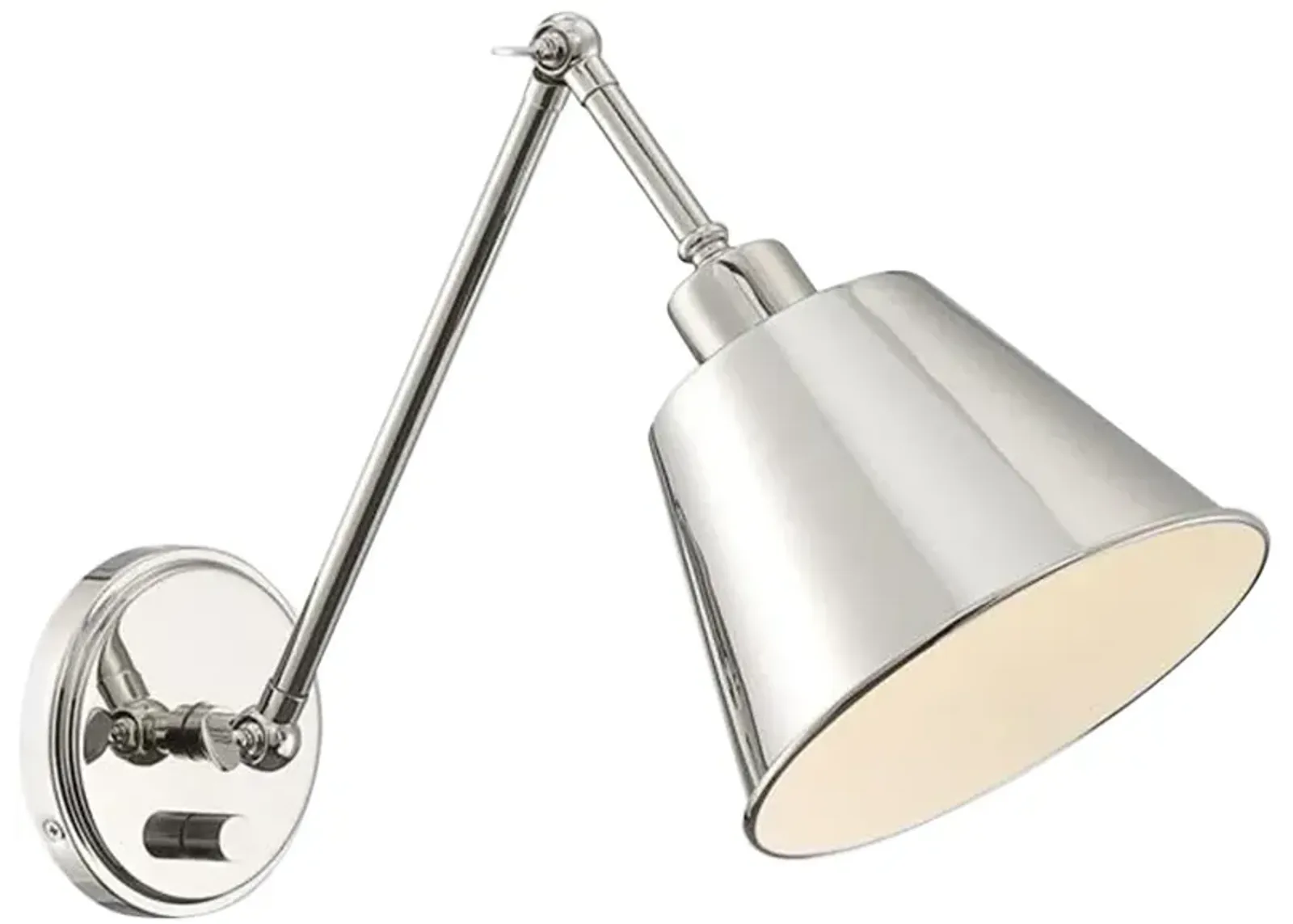 Crystorama Mitchell Polished Nickel Swing Arm Wall Lamp