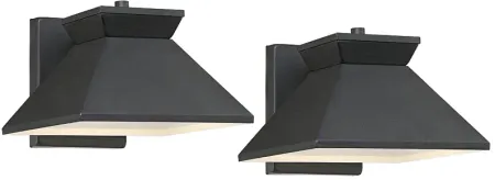 Whatley 6 1/4" High Black LED Outdoor Wall Light Set of 2