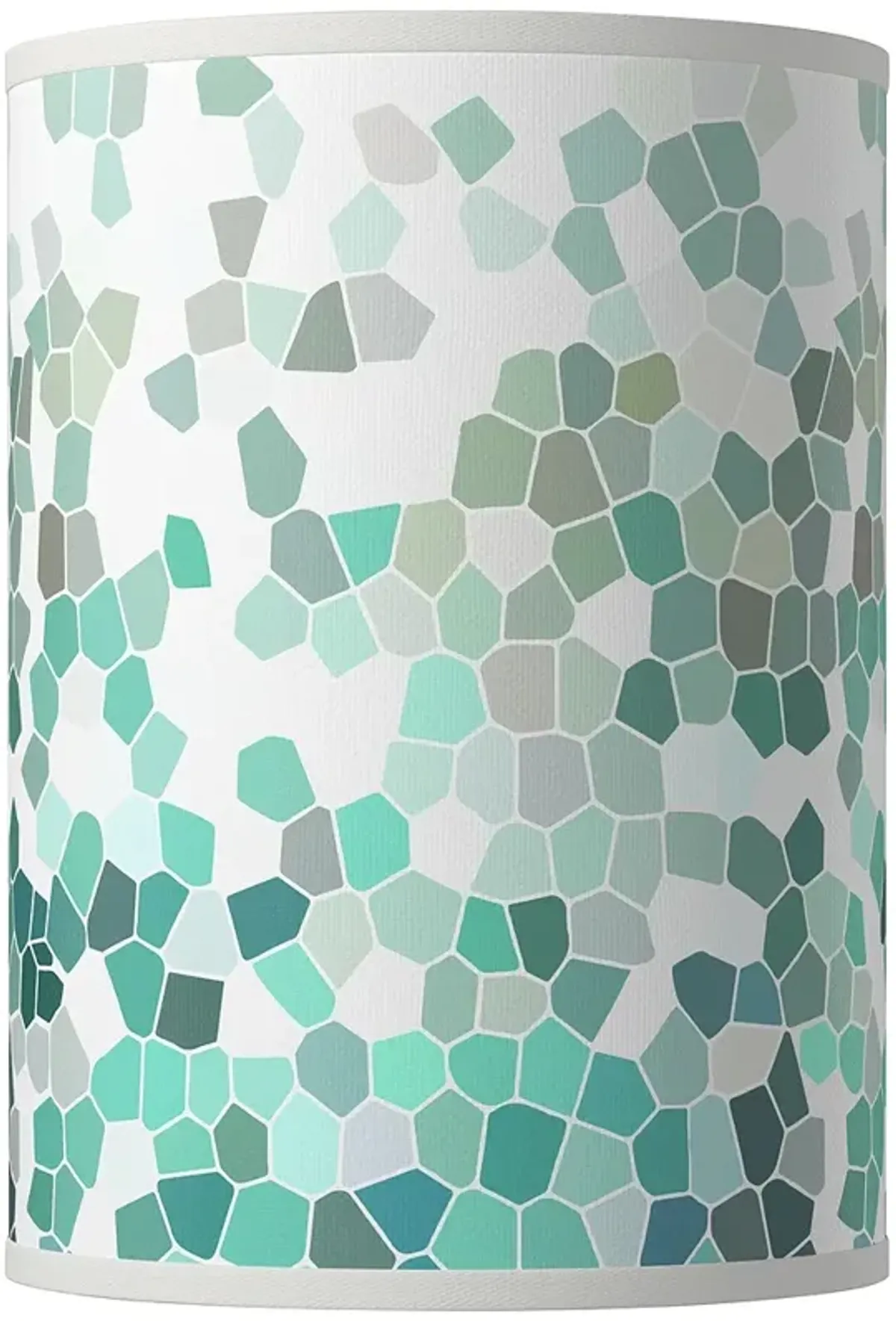 Aqua Mosaic Giclee Round Cylinder Lamp Shade 8x8x11 (Spider)