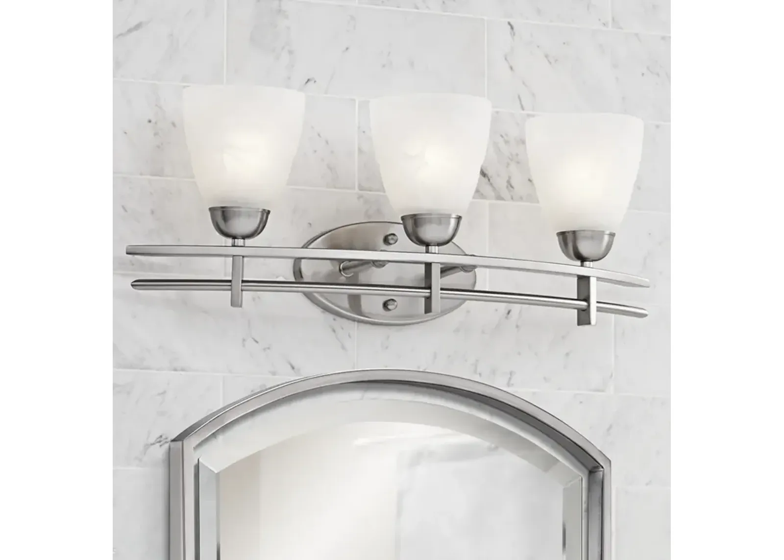 Possini Euro Deco 23 1/2" Wide Brushed Nickel Bath Light