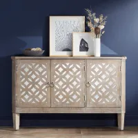 Charly 50" Wide Natural Whitewash 3-Door Accent Cabinet