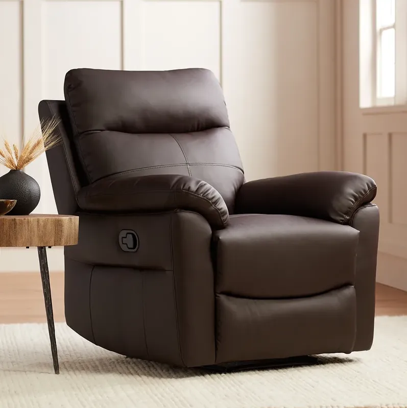 Newport Brown Faux Leather Manual Recliner Chair