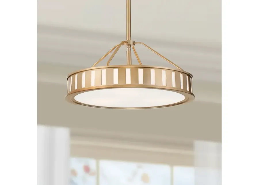 Crystorama Kendal 15 1/2"W Vibrant Gold Drum Pendant Light