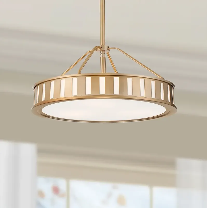 Crystorama Kendal 15 1/2"W Vibrant Gold Drum Pendant Light