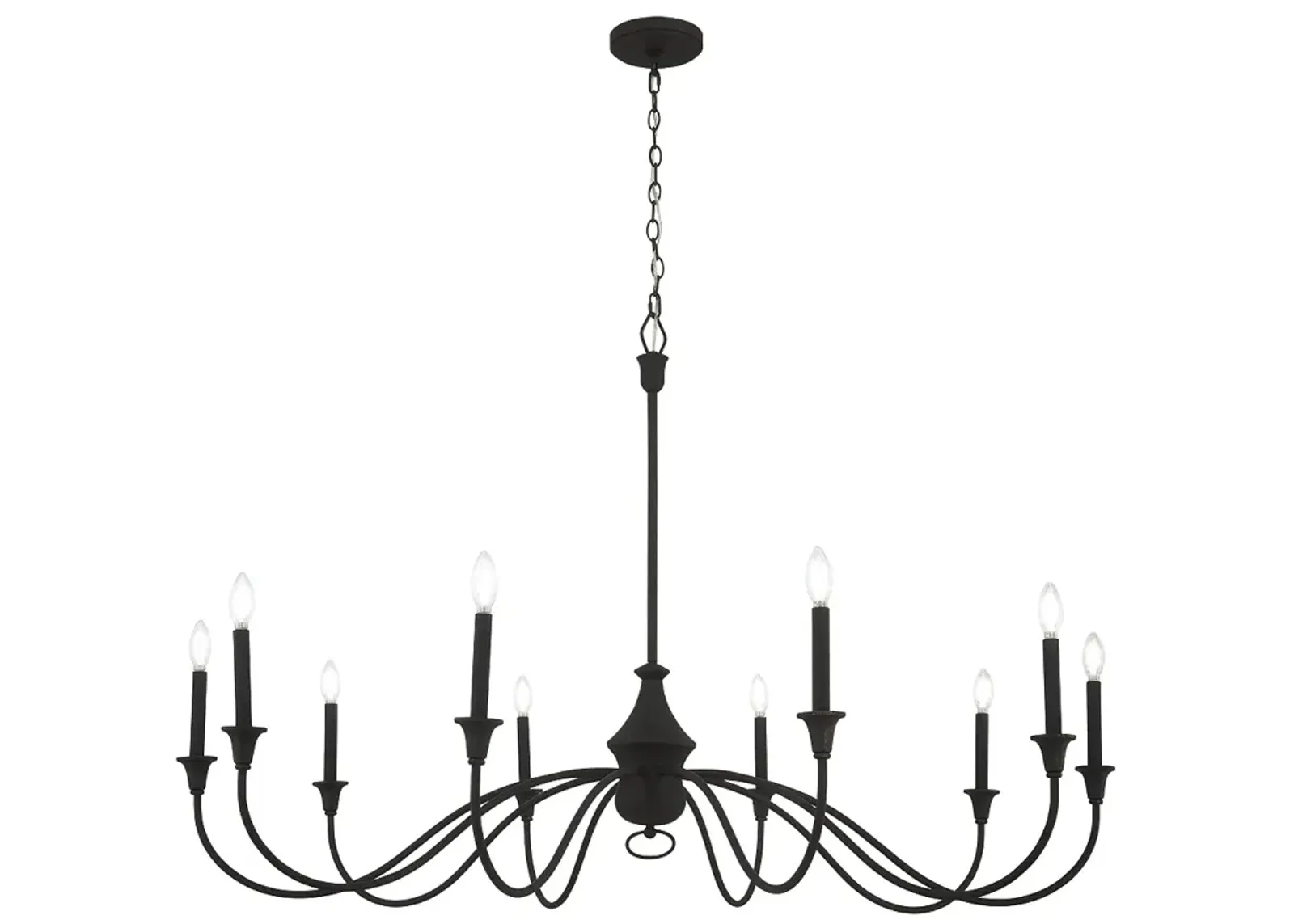 Halifax County 58" Wide Textured Black 10-Light Chandelier