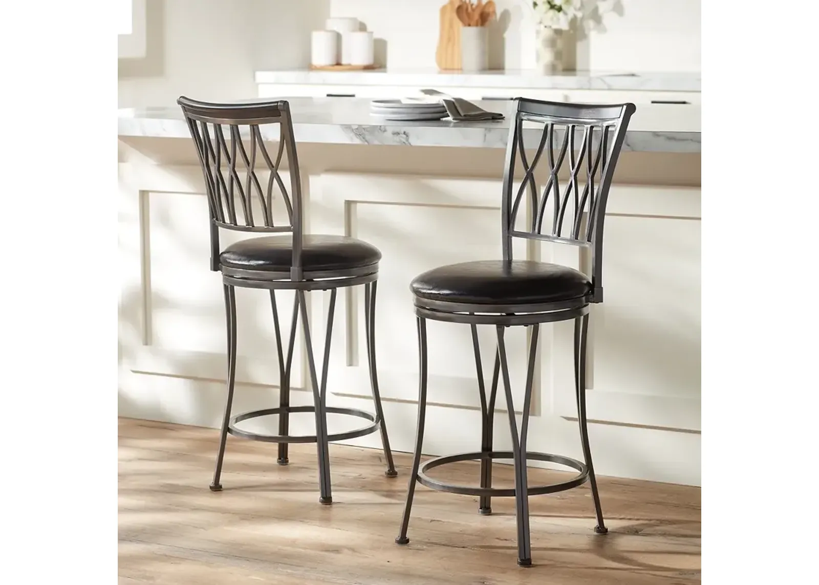 Dominick Metal Swivel Counterstools Set of 2