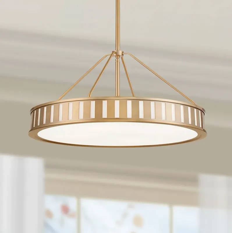 Crystorama Kendal 22 1/2"W Vibrant Gold Drum Pendant Light