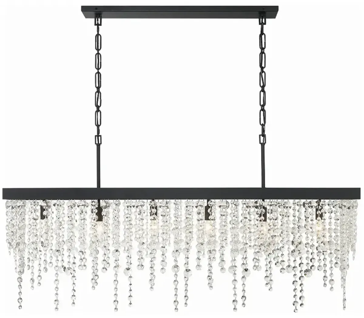 Crystorama Winham 6 Light Black Forged Chandelier