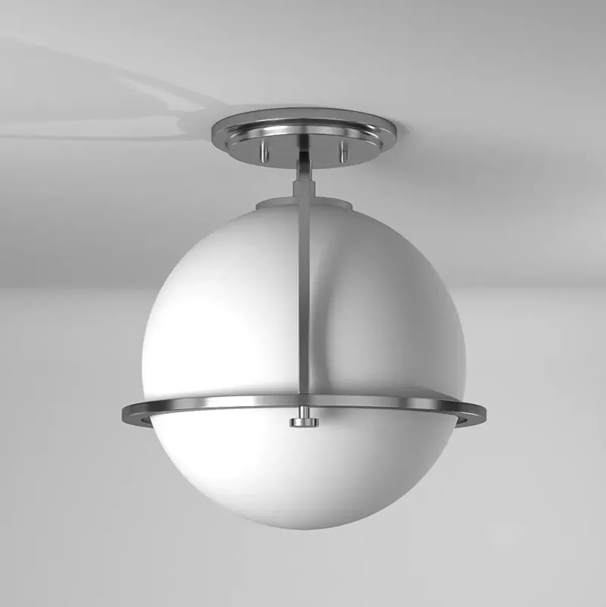 Hinkley Lighting Somerset 11 1/2" Nickel White Globe Ceiling Light