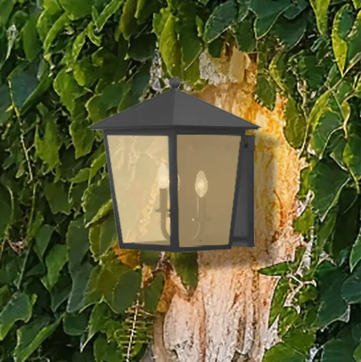 The Great Outdoors Noble Hill 3-Light Sand Coal Outdoor Wall Mount