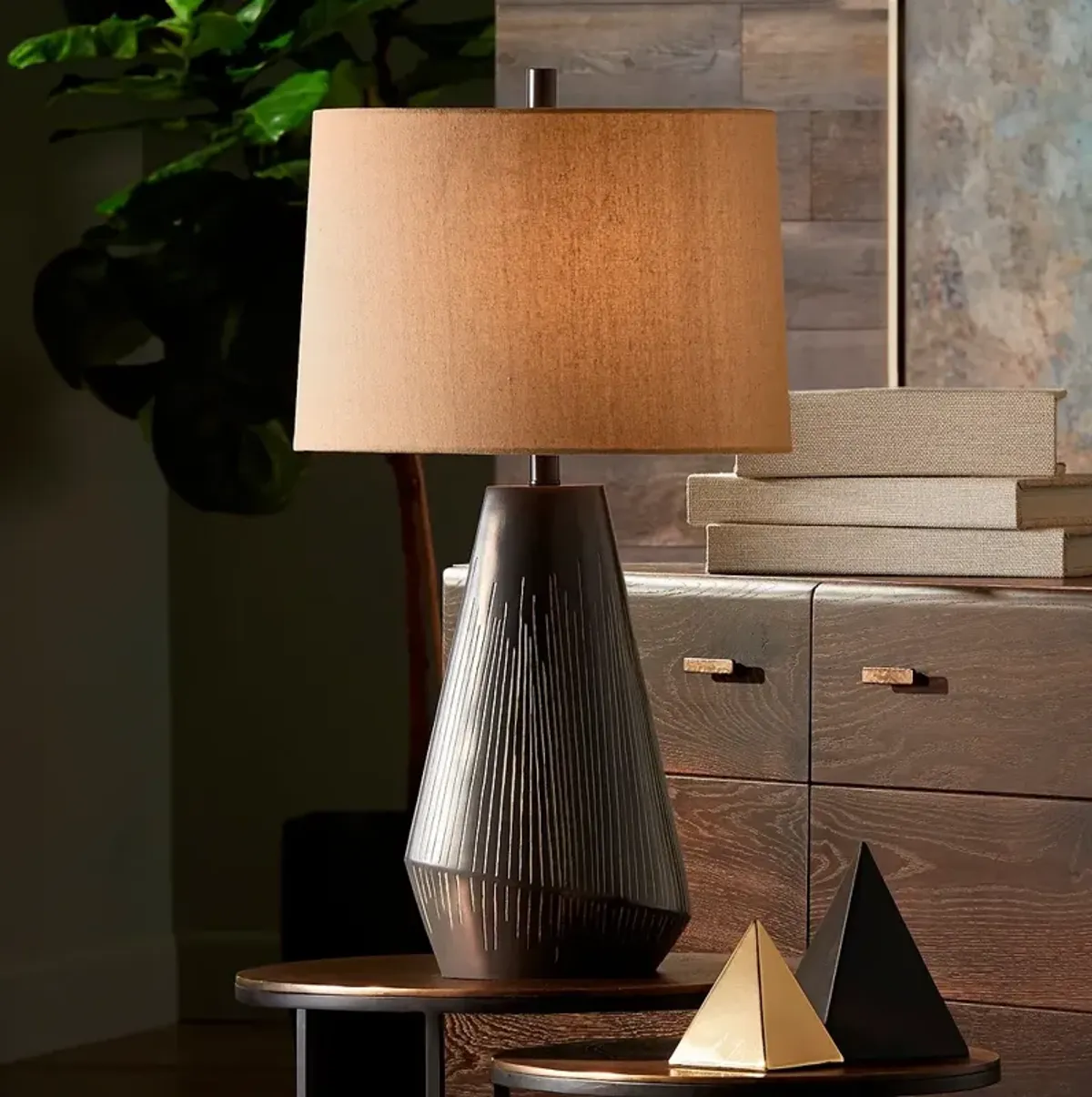 Possini Euro Aurum 29" High Charcoal Table Lamp