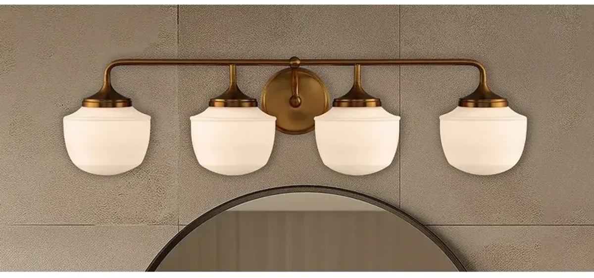 Cornwell 32" Wide Aged Brass 4-Light Vanity Bath Light