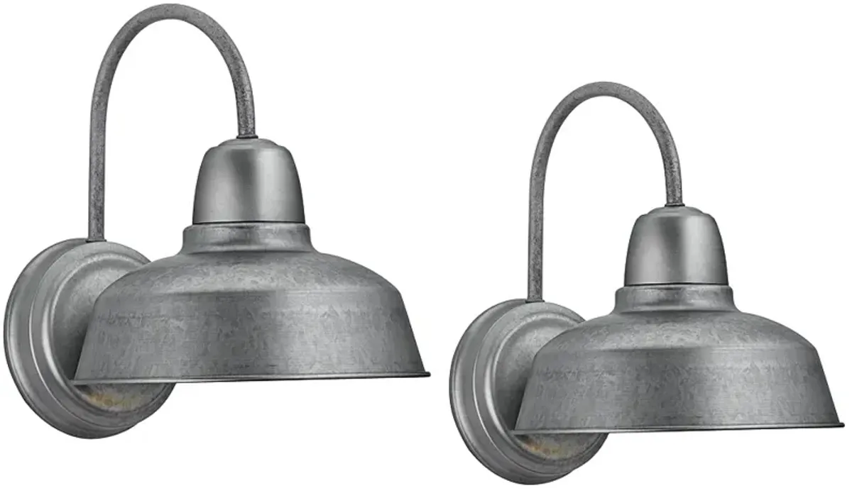 Urban Barn 13" High Galvanized Steel Wall Sconce Set of 2