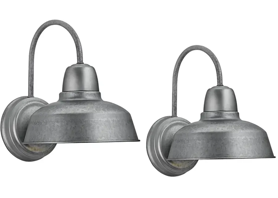 Urban Barn 13" High Galvanized Steel Wall Sconce Set of 2