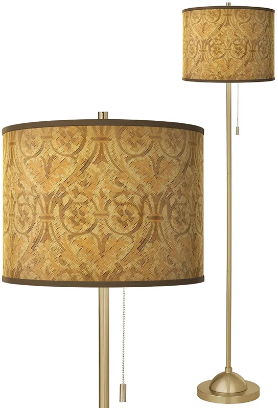 Golden Versailles Giclee Warm Gold Stick Floor Lamp