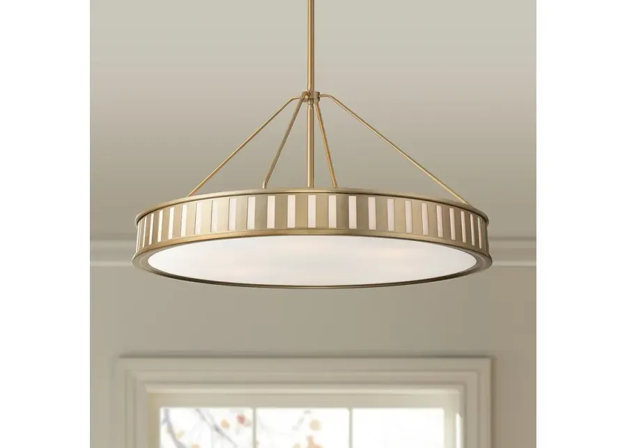 Crystorama Kendal 28" Wide Vibrant Gold Drum Pendant Light