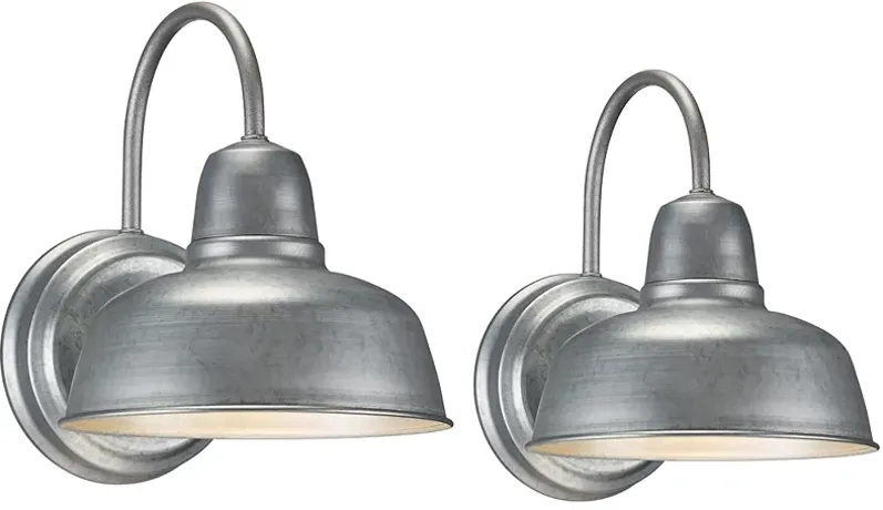 Urban Barn 11 1/4" High Galvanized Wall Sconce Set of 2