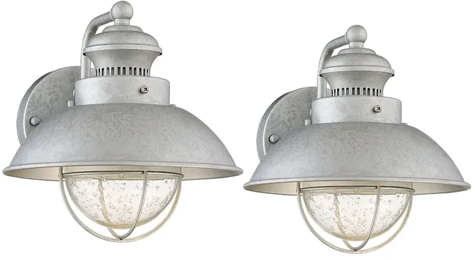 Fordham 8 1/2" High Galvanized LED Wall Sconce Set of 2