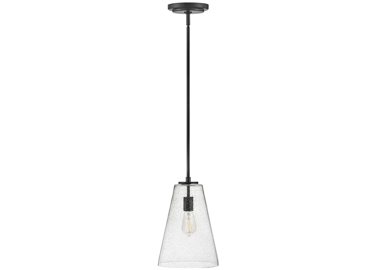 Hinkley Lighting Vance 10" Wide Black and Seeded Glass Mini Pendant