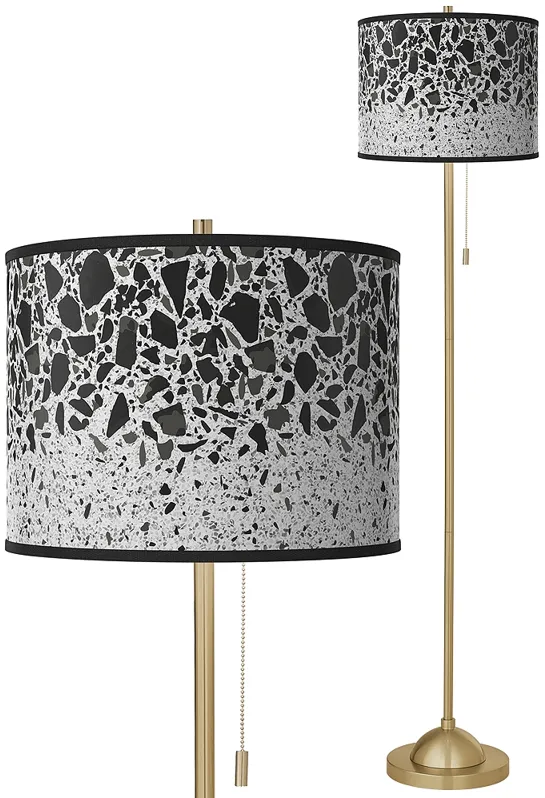 Terrazzo Giclee Warm Gold Stick Floor Lamp