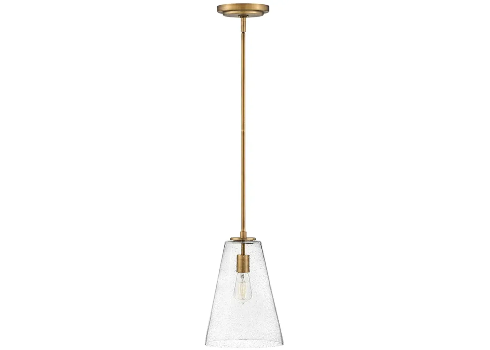 Hinkley Vance 10" Wide Heritage Brass Seeded Glass Modern Mini Pendant