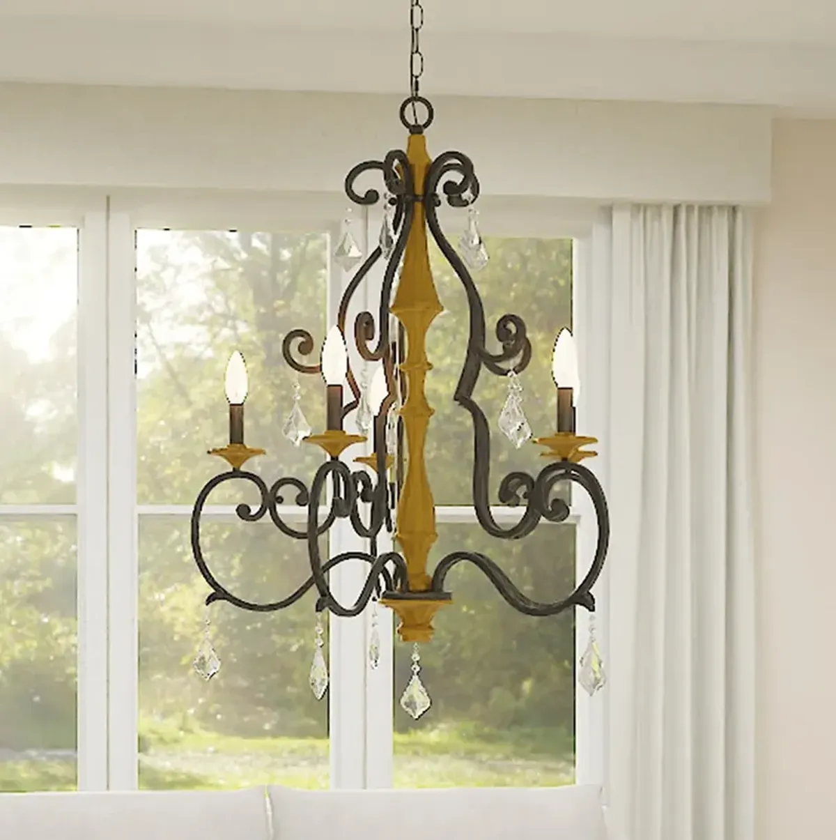 Althea 5-Light Matte Black Chandelier