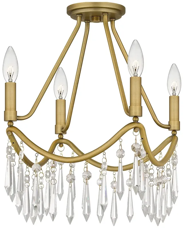 Airedale 4-Light Aged Brass Semi-Flush Mount