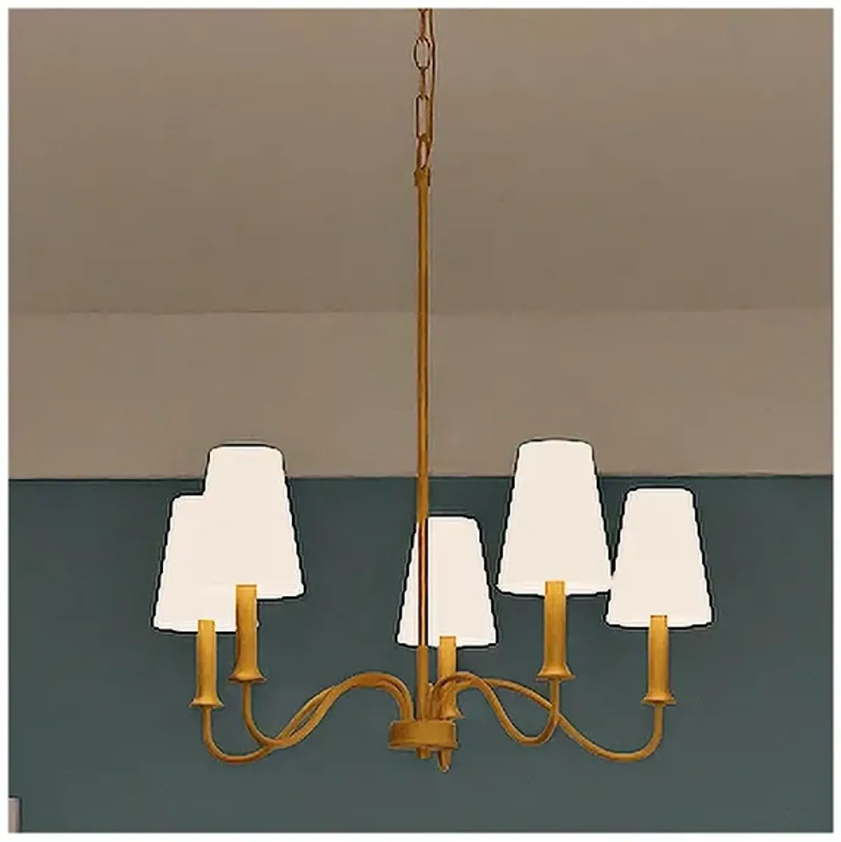 Quoizel Beatty 26" Wide Aged Brass 5-Light Chandelier