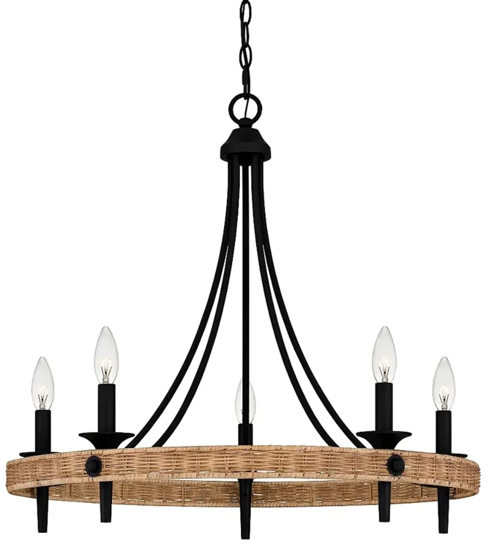 Quoizel Catania 26" Wide Matte Black 5-Light Chandelier