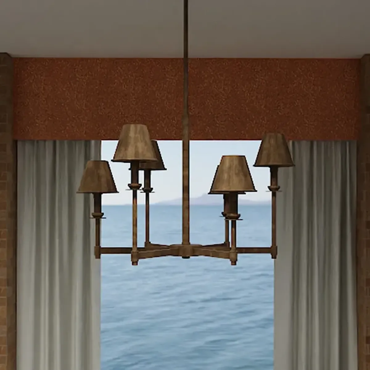 Cross 6-Light Statuary Bronze Chandelier