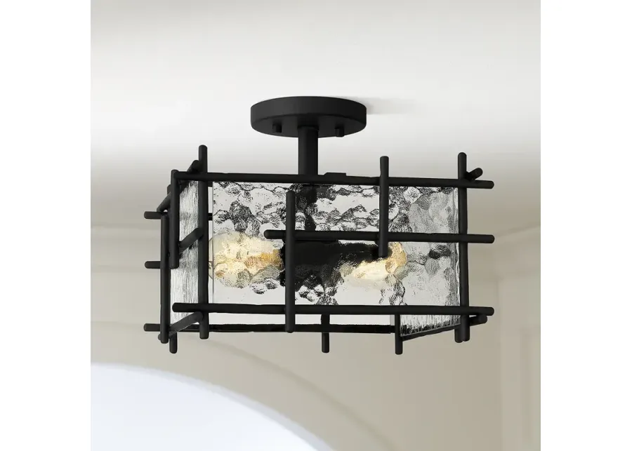 Quoizel Daphne 13" Wide Matte Black 2-Light Ceiling Light