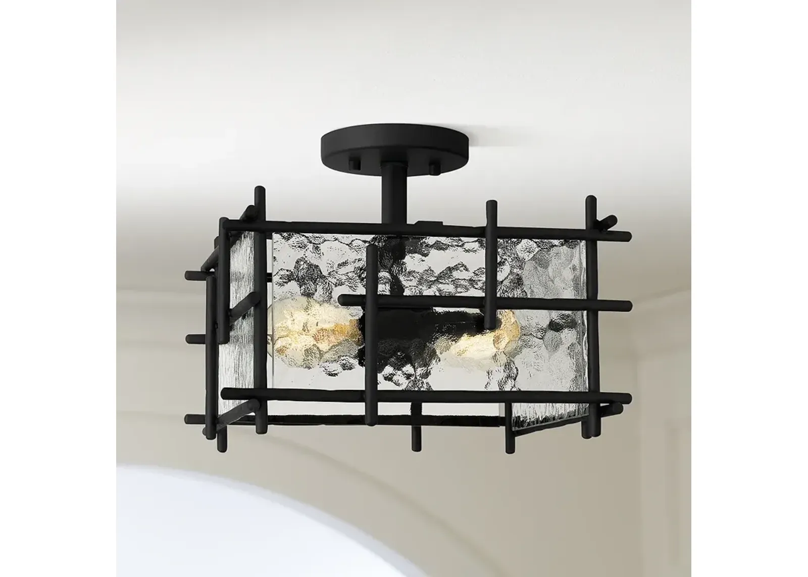 Quoizel Daphne 13" Wide Matte Black 2-Light Ceiling Light